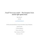 Fraud? Not on my watch! – The European Union and the fight against fraud