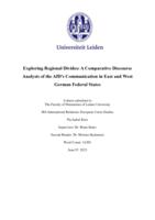 Exploring Regional Divides: A Comparative Discourse Analysis of the AfD's Communication in East and West German Federal States