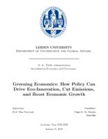 Greening Economics: How Policy Can Drive Eco-Innovation, Cut Emissions, and Boost Economic Growth