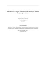 The relevance of gender quotas for gender diversity in different European governments