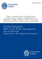 The contextual conditionspromoting expert influence inItalian policy advisory systems