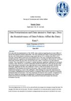 Data Protectionism and Data-intensive Start-ups; Does the Restrictiveness of Data Policies Affect the Entry Rate?