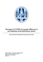 The impact of COVID-19 on gender differences in job satisfaction in the Dutch labour market