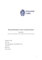Decentralisaties in het sociaal domein