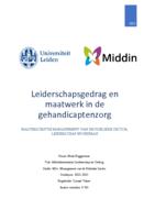 Leiderschapsgedrag en maatwerk in de gehandicaptenzorg