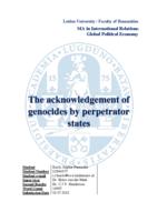 The acknowledgement of genocides by perpetrator states
