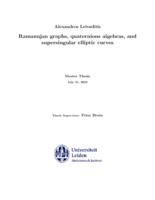 Ramanujan graphs, quaternion algebras, and supersingular elliptic curves