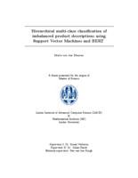 Hierarchical multi-class classification of imbalanced product descriptions using Support Vector Machines and BERT