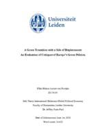 A Green Transition with a Side of Displacement: An Evaluation of Critiques of Europe’s Green Policies.