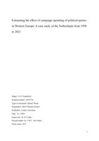 Estimating the effect of campaign spending of political parties in Western Europe