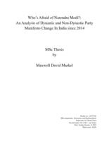 Who’s Afraid of Narendra Modi?: An Analysis of Dynastic and Non-Dynastic Party Manifesto Change In India since 2014