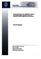 Marital satisfaction in early childhood in relation to internalizing problems and self-esteem in early adolescence and the mediation role of self-esteem.