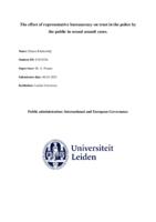 The effect of representative bureaucracy on trust in the police by the public in sexual assault cases