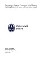 Euroscepticism, Budgetary Pressures and Labor Migration:  Explaining Dissent in the Justice and Home Affairs Council