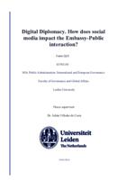 Digital Diplomacy. How does social media impact the Embassy-Public interaction?