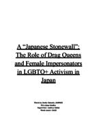A "Japanese Stonewall": The Role of Drag Queens and Female Impersonators in LGBTQ+ Activism in Japan