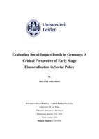 Evaluating Social Impact Bonds in Germany: A Critical Perspective of Early Stage Financialisation in Social Policy