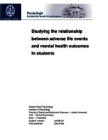 Studying the relationship between adverse life events and mental health outcomes in students