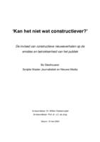 De invloed van constructieve nieuwsverhalen op de emoties en betrokkenheid van het publiek