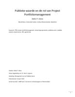 Publieke waarde en de rol van Project Portfoliomanagement