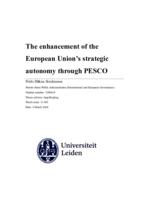 The enhancement of the European Union’s strategic autonomy through PESCO