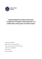 Understanding the European Green Deal: a trademark of European supranationalism or a reaffirmation of the power of member states?