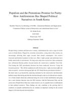Populism and the Pretentious Promise for Parity: How Antifeminism Has Shaped Political Narratives in South Korea