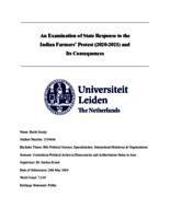 An Examination of State Response to the Indian Farmers’ Protest (2020-2021) and Its Consequences