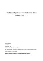 The Rise of Populism: a Case Study of the Dutch Populist Party PVV