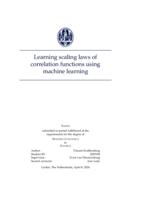 Learning scaling laws of correlation functions using machine learning