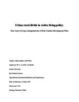 Urban rural divide in Active living policy: How Active Living is Integrated into of Irish Counties Development Plans