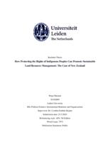 How Protecting the Rights of Indigenous Peoples Can Promote Sustainable Land Resource Management: The Case of New Zealand