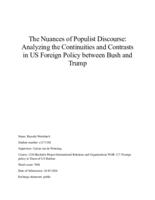 The Nuances of Populist Discourse: Analyzing the Continuities and Contrasts in US Foreign Policy between Bush and Trump