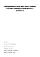 Odontogenic maxillary sinusitis in post-medieval populations from Arnhem and Middenbeemster, the Netherlands (1626-1866 AD)