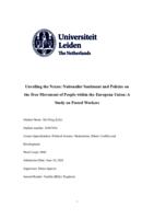 Unveiling the Nexus: Nationalist Sentiment and Policies on the Free Movement of People within the European Union: A Study on Posted Workers