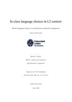 In-class language choices in L2 context