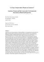 “A True Conservative Wants to Conserve”: American Women and the Conservative Environmental Movement in Historical Perspective