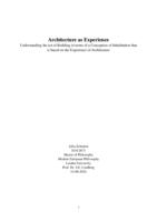 Architecture as Experience