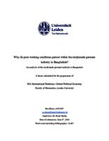 Why do poor working conditions persist within the readymade garment industry in Bangladesh?