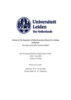 Variation In The Expansion of Rebel Governance Beyond Pre-existing Institutions