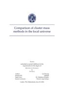 Comparison of cluster mass methods in the local universe