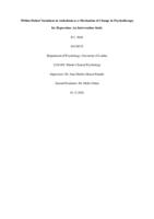 Within-Patient Variations in Anhedonia as a Mechanism of Change in Psychotherapy for Depression: An Intervention Study