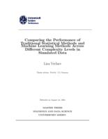 Comparing the Performance of Traditional Statistical Methods and Machine Learning Methods Across Different Complexity Levels in Simulated Data