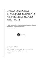 Organizational Structure Elements as Building Blocks for Trust