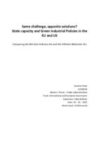 Same challenge, opposite solutions? State capacity and Green Industrial Policies in the EU and US